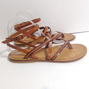 Garnet Hill  Salerno Ankle-Wrap Gladiator Sandals